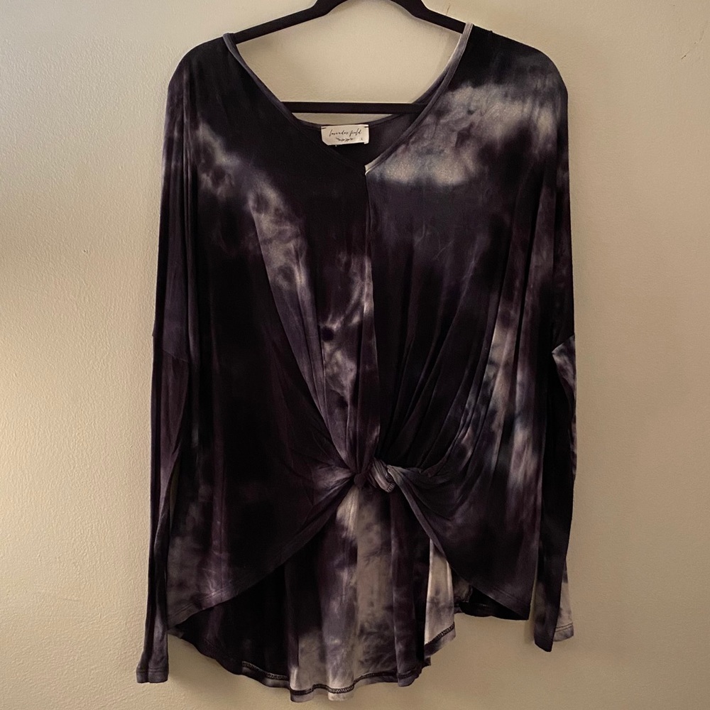 Tie die long sleeve top